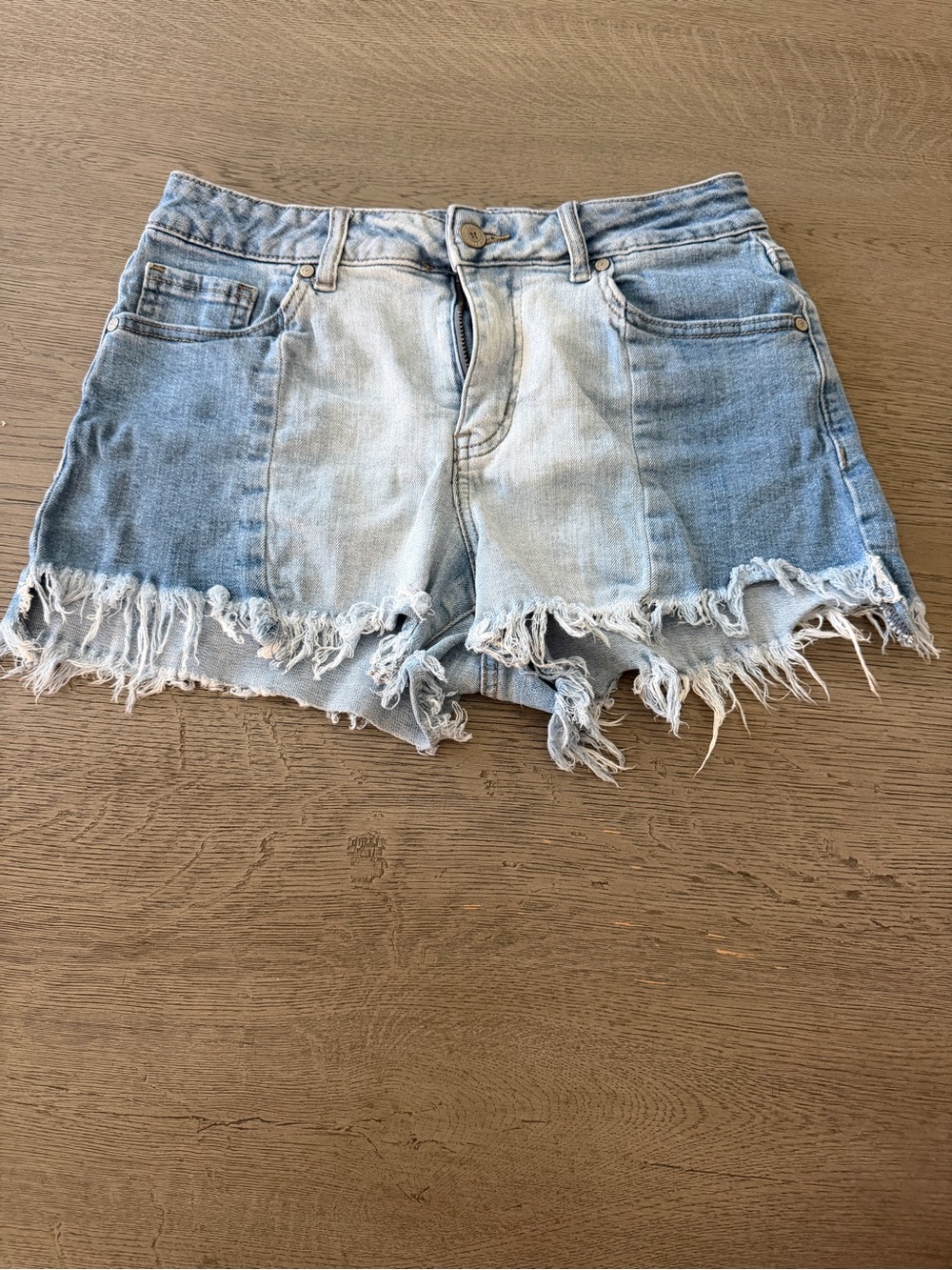 Altar’d State Denim Panel Cut Off Shorts Size 27